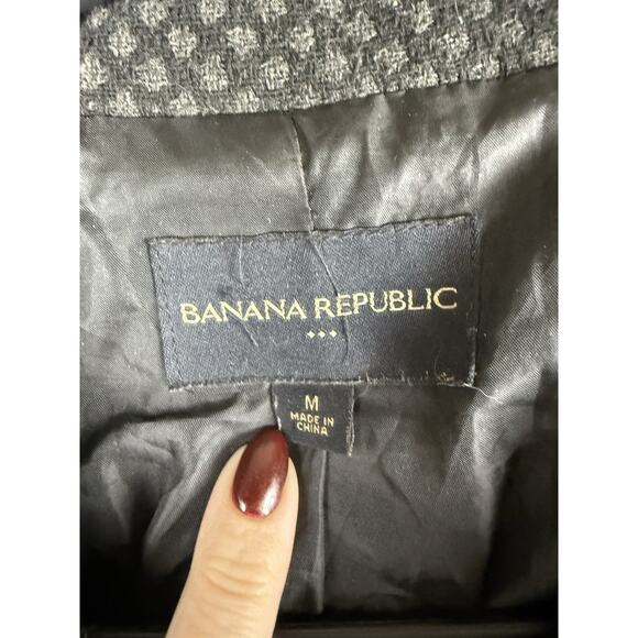 Banana Republic Womens Wool Blend Preppy Academia Coat Size M Belted - Picture 2 of 7